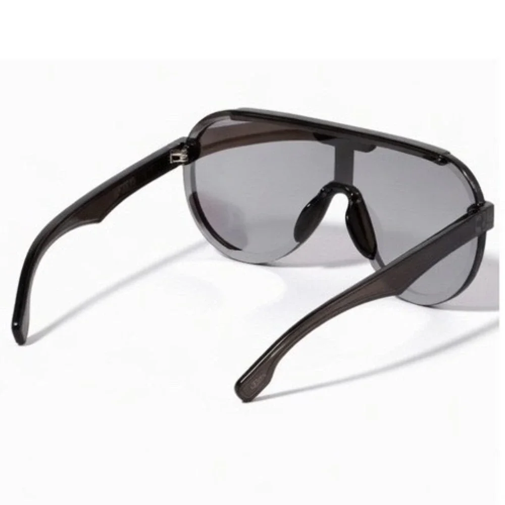 Men‎ Silver Mirror Shield Sunglasses Smoke Grey Oversized Visor Shades Fishing